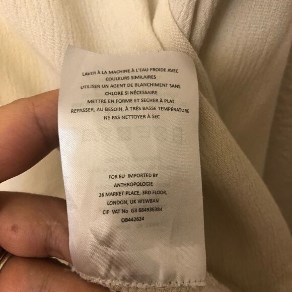 Anthropologie Deletta Tunic black and white striped Top hi low crew neck tunic S - Picture 13 of 13